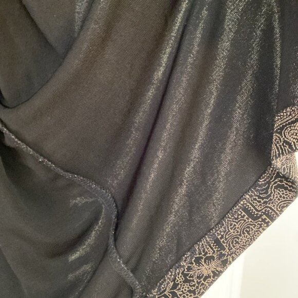 Chico’s Size 2 Travelers Tie Cardigan Embellished Black Metallic‎ Chicos Large - Picture 5 of 9